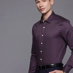 Louis Philippe Pure Cotton Slim Fit Ethnic Motifs Printed Formal Shirt-picture-3