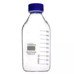 Eduscope 1 L Reagent Bottle Wide Mouth Transparent Borosilicate Glass, ‎Edu-BORGLREGB-38