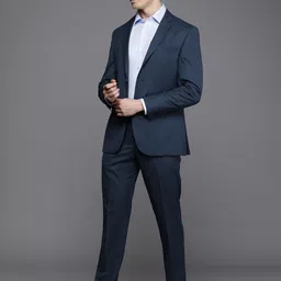 Louis Philippe Self Design Slim-Fit Single-Breasted Two-Piece Formal Suit-54