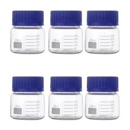 Eduscope 250 ml Graduated Reagent Bottle Wide Mouth Transparent Borosilicate Glass, BORGLREAGB-02 (Pack of 6)-4