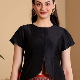 Frolic Rolic Round Neck Short Sleeves Saree Blouse-image-87