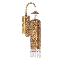 Fos Lighting Hand Carved Brass & Crystal Cylinder Sconce - Cylinder-Carving-WL1-picture-38