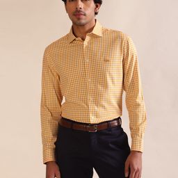 Andamen Men Premium Gingham Checks Opaque Checked Casual Shirt-image-76