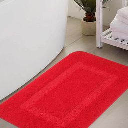Saral Home Red Rectangular Bath Rug image 2