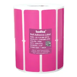 Tudko 40x20 mm 80 GSM 2 UP Self Adhesive Paper Label Pink-image-66