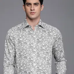 Louis Philippe Classic Fit Floral Printed Pure Cotton Formal Shirt-picture-33