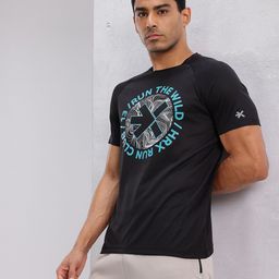 HRX by Hrithik Roshan Brand Logo Print Rapid-Dry Running T-shirt-image-75