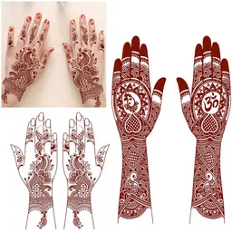 ORDERSHOCK Full Hand Henna God Ganeshsa Flower Mandala Tattoo-picture-13