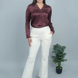 Mlada Women Bootcut Flared Mid Rise Plus Size Trousers-image-78