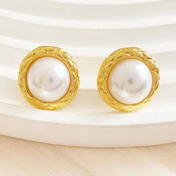 Krelin Gold-Plated Pearls Beaded Circular Shaped Studs-image-64