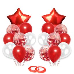 Johra Star Shape Birthday Decoration Confetti Balloons Red - Pack Of 20-21
