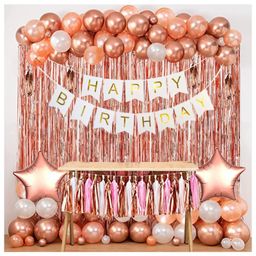 AMFIN Themed Birthday Decoration Kit Rose Gold - Pack of 117-image-47