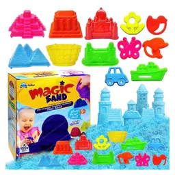 FunBlast Creative Blue Sand & 12 Pcs Moulds - Multicolor-picture-3