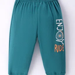 Tango Full Length Fleece Pant with Text Print -Teal Blue-picture-0