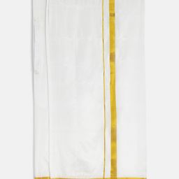 THANGAMAGAN Cotton Dhoti - White-image-115