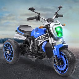 Baby Super Harley Kids Three Wheel Battery Operated Ride on Bike With Music & Lights - Blue-10
