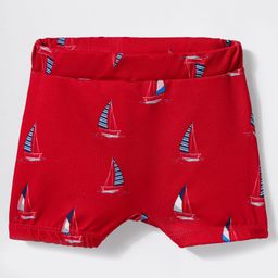 Babyhug Water Repellant Swimming Trunk With Nautical Theme Print - Red-image-43