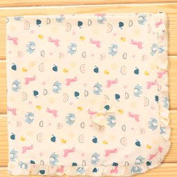 CUCUMBER Interlock Knit Towel With Animal Print L 80 x B 80 cm - Light Yellow-picture-6