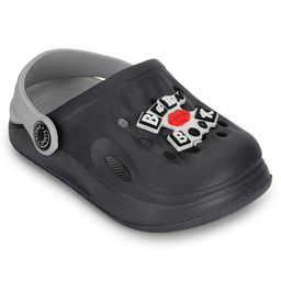 TRUFFLE COLLECTION Perforated Clogs With Burn Book Text Charms - Grey-46