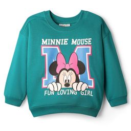 Babyhug Disney Terry Knit Drop Shoulder Full Sleeves Sweatshirts with Minnie Mouse Graphics - Mint Green-picture-46