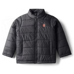 Pine Kids Woven Full Sleeves Front Open Padded Solid Coloured Jacket - Black-12