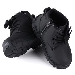 Babyoye Winter Boots With Zipper Closure & Lace Up Closure - Black-picture-48