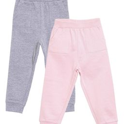 The Mom Store Cotton Knit Pack Of 2 Solid Sweatpants Grey - Pink & Grey-picture-5