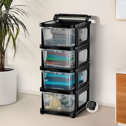 RUBOXA Transparent Set of 1 Regular Drawer Organiser Organisers-41