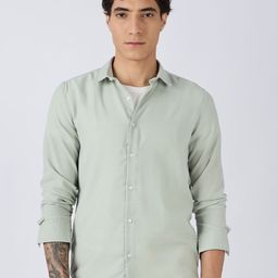 THE BEETEL HOUSE Men Classic Fit Solid Spread Collar Casual Shirt-picture-11