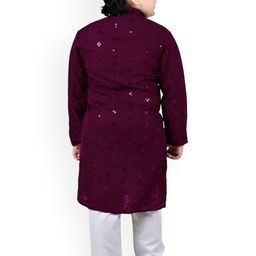 BAESD Boys Embroidered Regular Sequinned Kurta with Pyjamas image 5