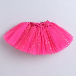 TINY MINY MEE Half Sleeves Flamingo & Pom Pom Designed Onesie With Net Tutu Skirt & Bow Detailed Headband Set - Magenta & Black image 5