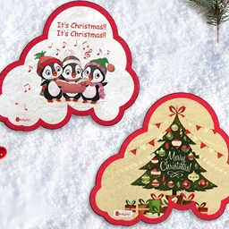 Indigifts 2-Pcs Beige & White Printed Decorative Magnets-19