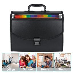 Storite 25 Pockets Accordion File Organizer With Handle,Expanding File Folders For Documents, A4/Letter Size Expandable Accordian Filing Folders With Visible Window, Black image 5