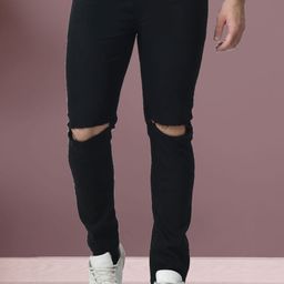 Moda Rapido Men Classic Regular Fit Mid-Rise Slash Knee Stretchable Jeans-picture-7