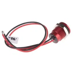 RS PRO Red Panel Mount Indicator 24V DC, Mounting Hole Size 14 mm, Termination Type Lead Wires, IP Rating IP67, Model No 1116569 image 3