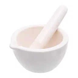 Supertek 1500 ml Porcelain Mortar and Pestle With Spout, White Color, CH11605/7-24