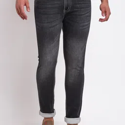 LOUIS STITCH Men Grey Comfort Slim Fit Low Distress Light Fade Jeans-image-24