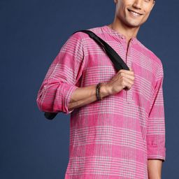 Taavi Checked Woven Legacy Pure Cotton Kurta-picture-15