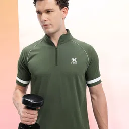 HRX by Hrithik Roshan Mock Collar Raglan Sleeves Rapid-Dry Training T-shirt-picture-34