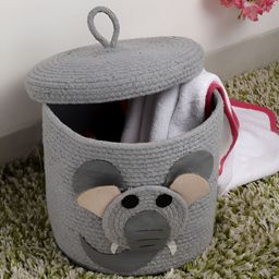 Myntra Elegant Homes Grey Cartoon Design Reusable Multi-Utility Organisers With Lid-3