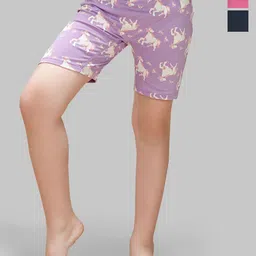 TRESNOVA Girls Printed Cycling Sports Shorts with Antimicrobial Technology-image-23