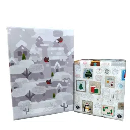 eVincE - thoughtful PRESENTations XMAS0912_5X2 Christmas White Snow Christmas & Xmas Fun Stamps -2 Patterns 5 x 2 Rolls Fact filled Gifts Wraps Assorted Envelopes  Gift Wrapping Paper (Pack of 10 Piece)-picture-30
