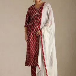 Soch Women Floral Printed Kurta with Trousers & Dupatta-picture-57