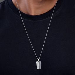 GIVA Men 925 Sterling Silver Rhodium-Plated Admiring Pendant With Chain-48