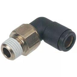 Legris LF3000 Series Elbow Threaded Adaptor R 1/8 Male to Push In 4 mm Threaded-to-Tube Connection Style, 3159 04 10 (Pack of 5 Pcs)-picture-1