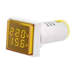 JIGO 22.5 mm Square Shape LED Indicator With Voltmeter and Ammeter in Amber Color, JG-AD22.5 V+A (Pack of 10)-picture-26