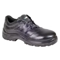 Zain Safety Electrical Composite Toe Safety Shoes PU Single Density Low Ankle Black Buff Barton Genuine Leather Size UK12, ZM-18-image-99