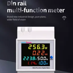 amiciSense 6 in 1 AC 40-300V 100A Energy Meter, Active Power Monitoring Device with Colorful LCD image 3