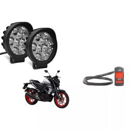 Cartronics 9 Round Cap LED Fog Light With On/Off Switch for Yamaha MT 15 BS6(Set of 2 Pcs)-79