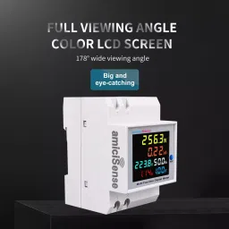 amiciSense 6 in 1 AC 40-300V 100A Energy Meter, Active Power Monitoring Device with Colorful LCD image 5